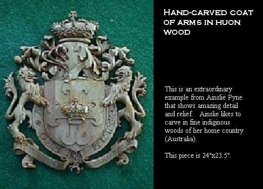 Coat of arms - hand-carved in Huon wood